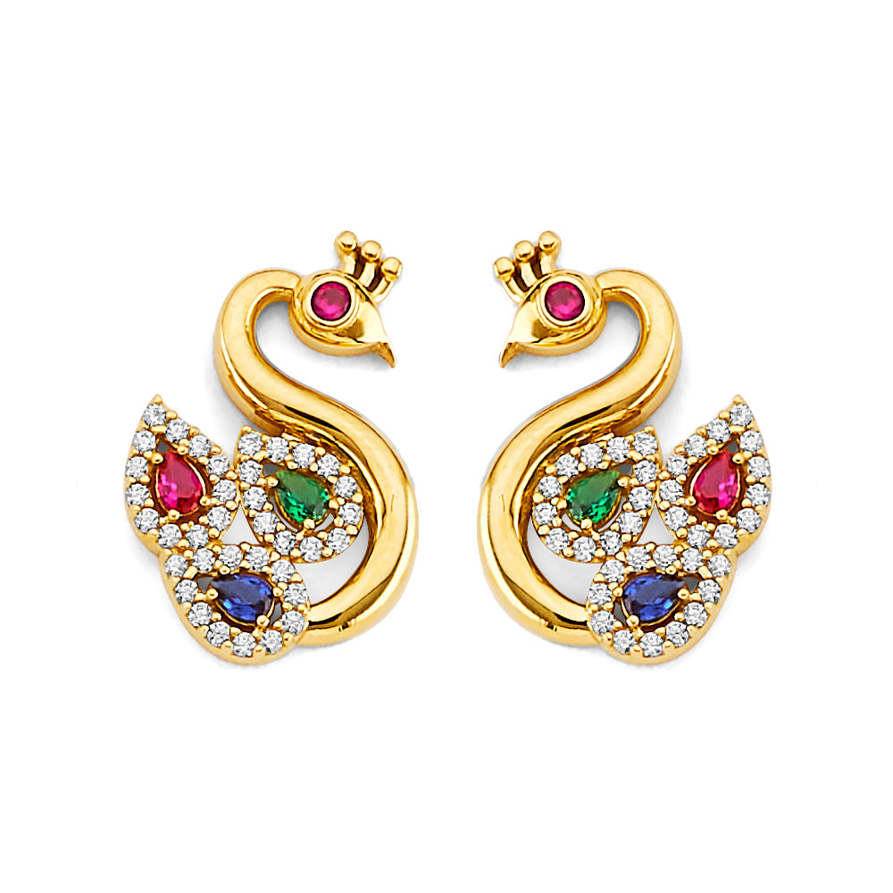 14K Yellow Gold Post Earring with Push Back - ER2155
