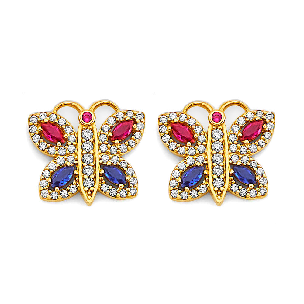 14K Yellow Gold Post Earring with Push Back - ER2156