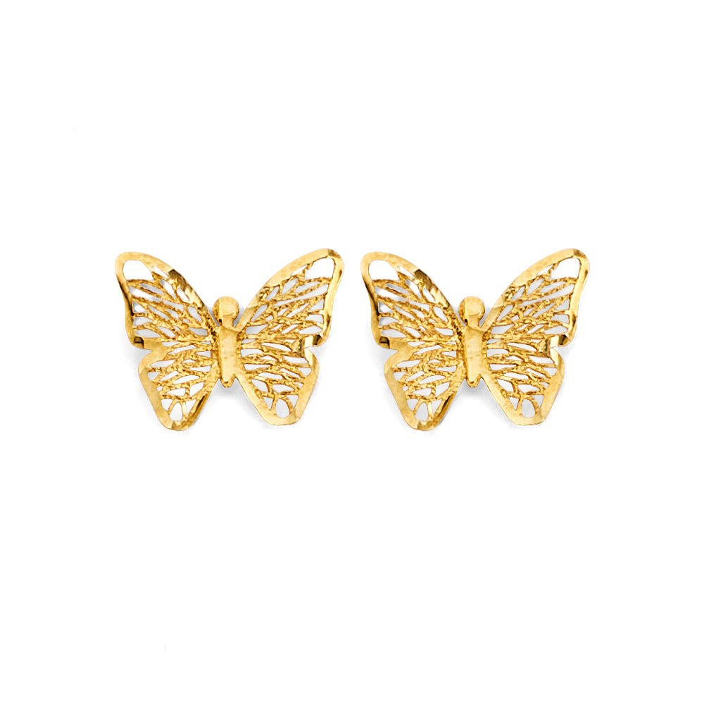 14K Yellow Gold Post Earring with Push Back - ER2159