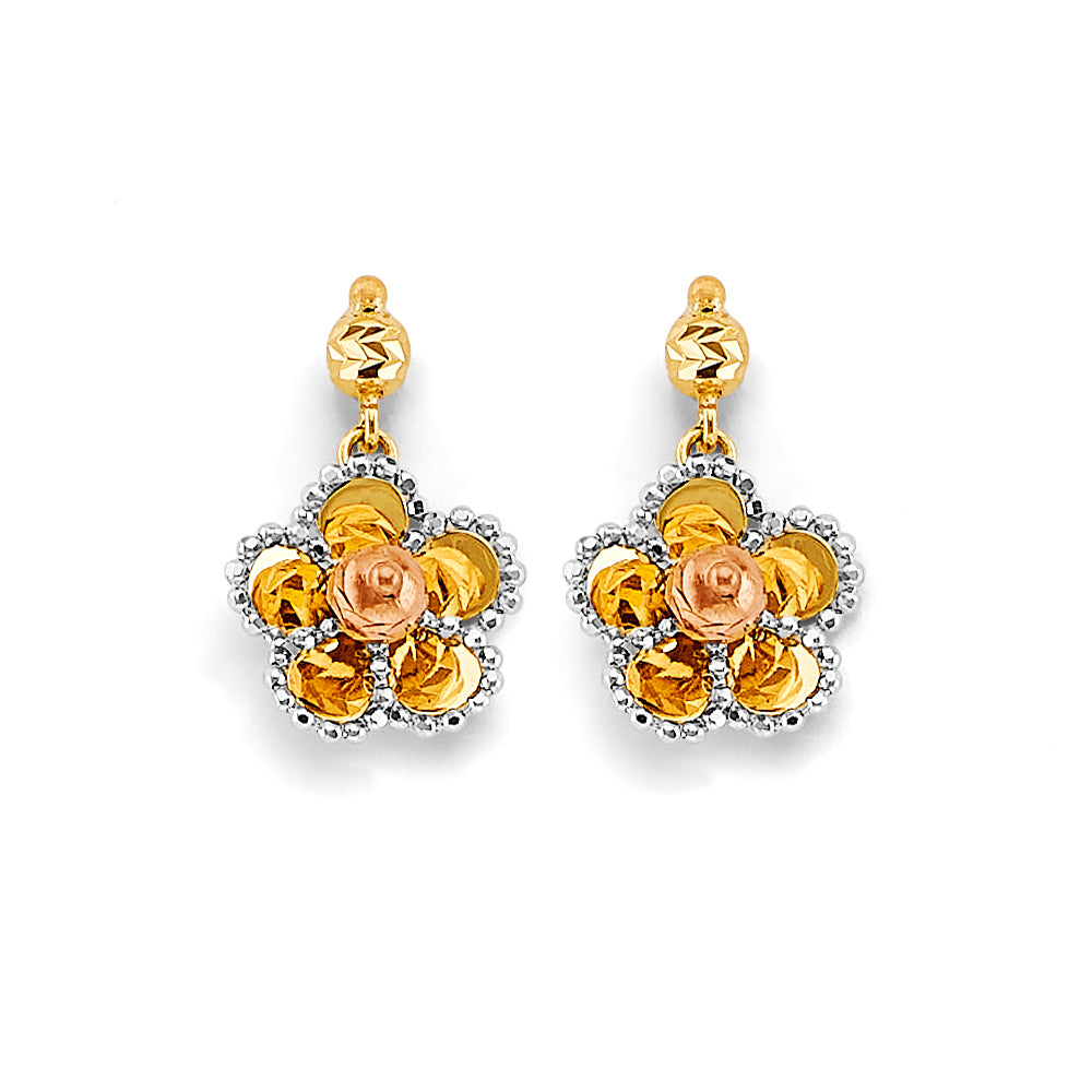 14K Yellow Gold Post Earring with Push Back - ER2164