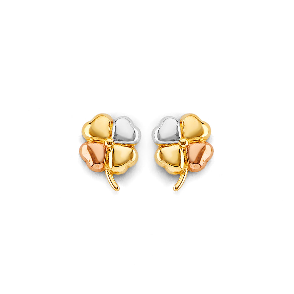 14K Yellow Gold Post Earring with Push Back - ER2167