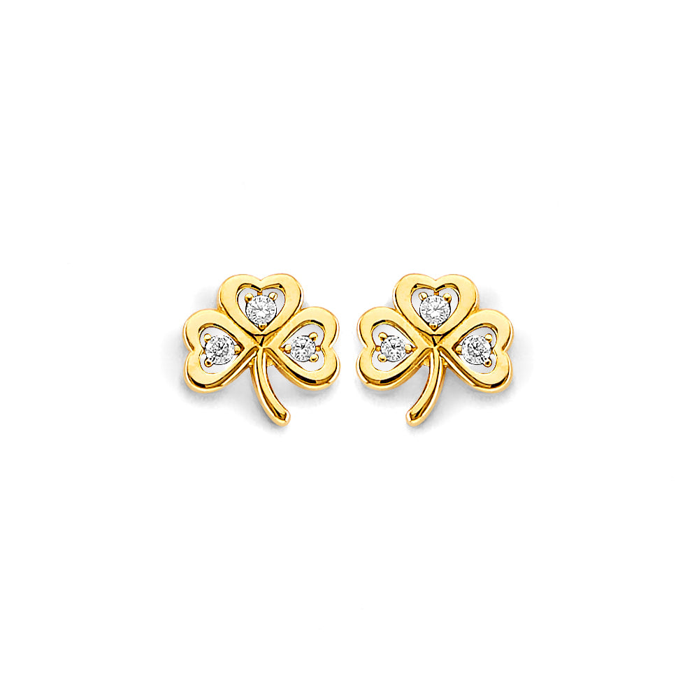 14K Yellow Gold Post Earring with Push Back - ER2168