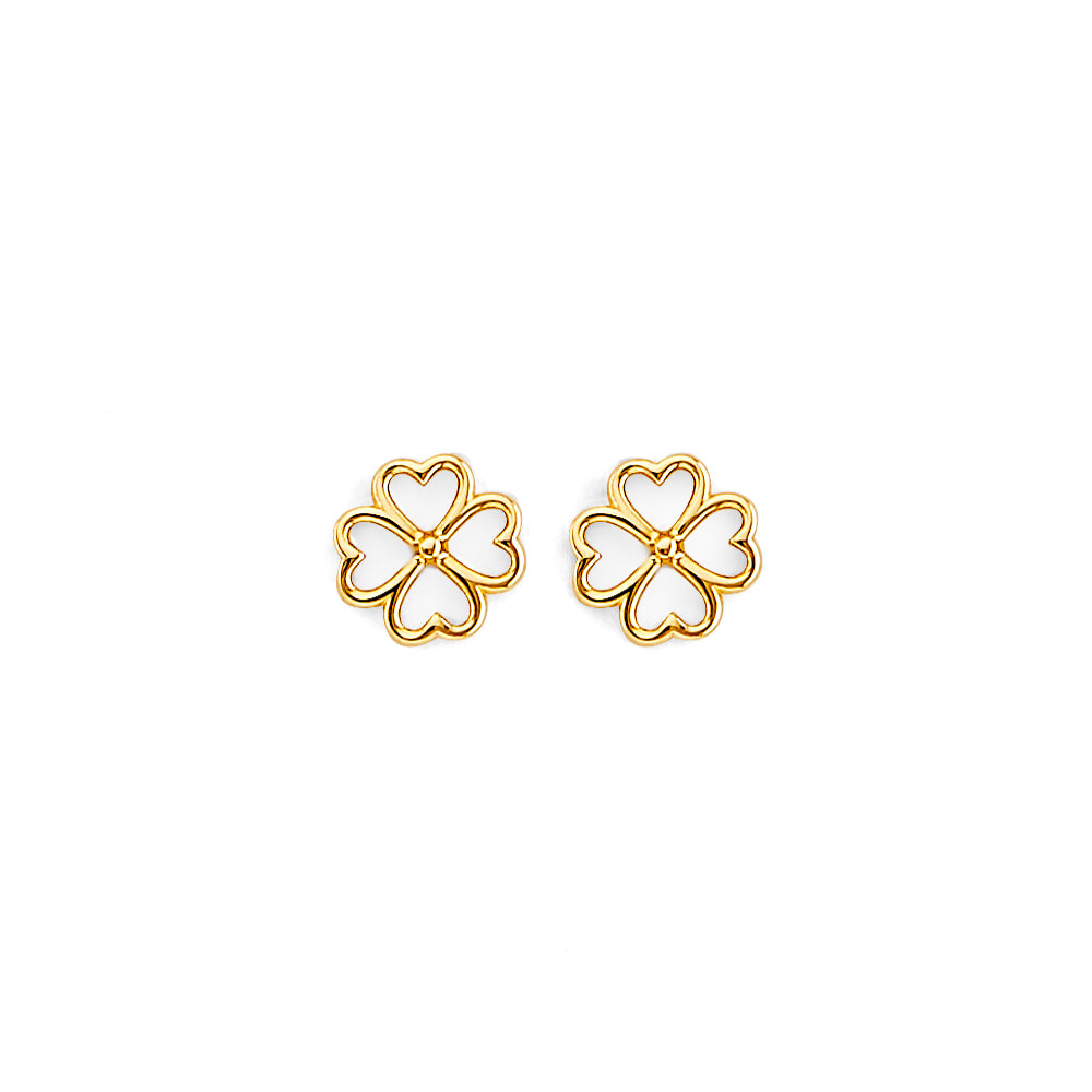 14K Yellow Gold Post Earring with Push Back - ER2169