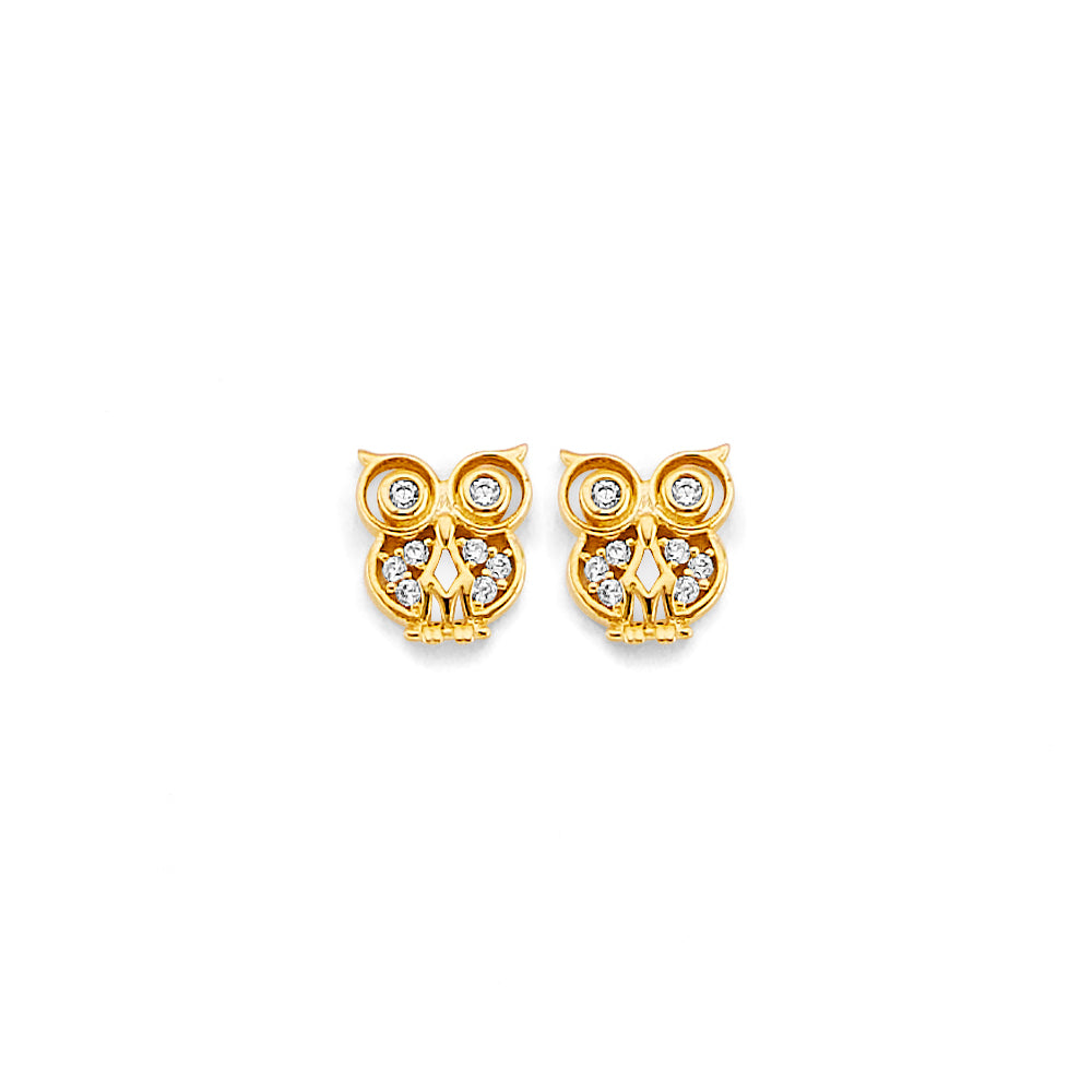 14K Yellow Gold Post Earring with Push Back - ER2172