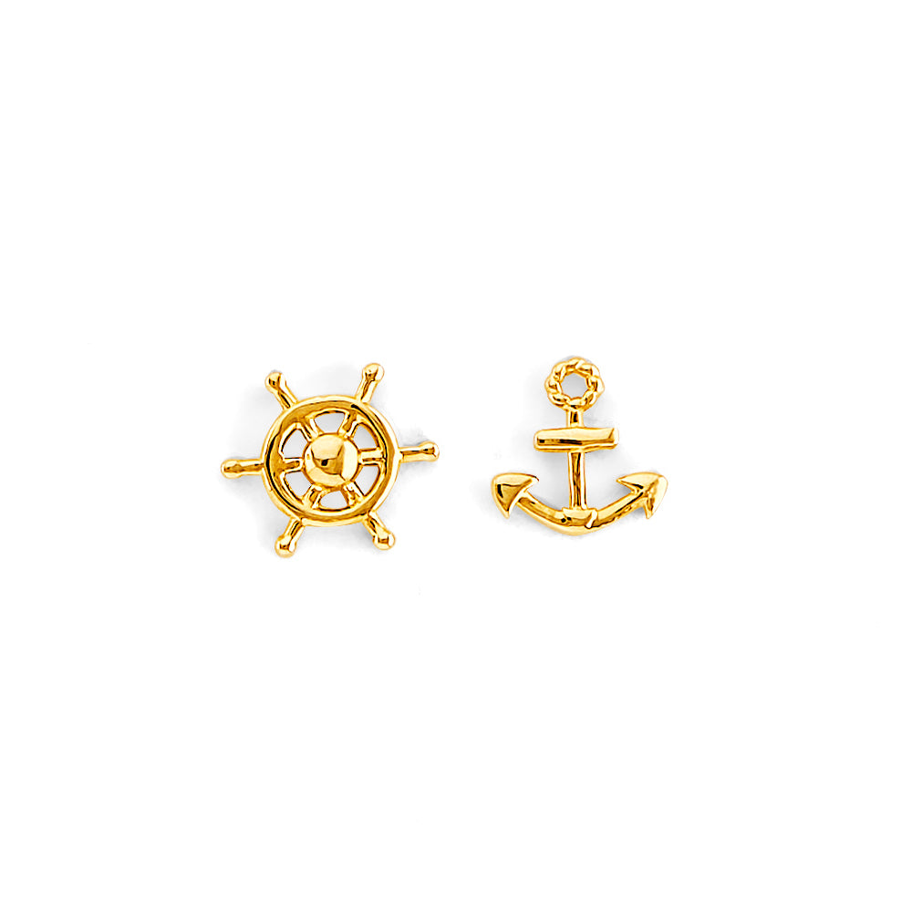 14K Yellow Gold Post Earring with Push Back - ER2174
