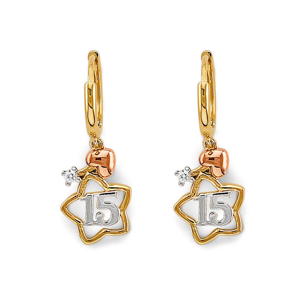 14K Yellow Gold Hanging Earring - ER2179