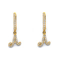 14K Yellow Gold Alphabet & Number Jewelry - ER2194 - Letter A