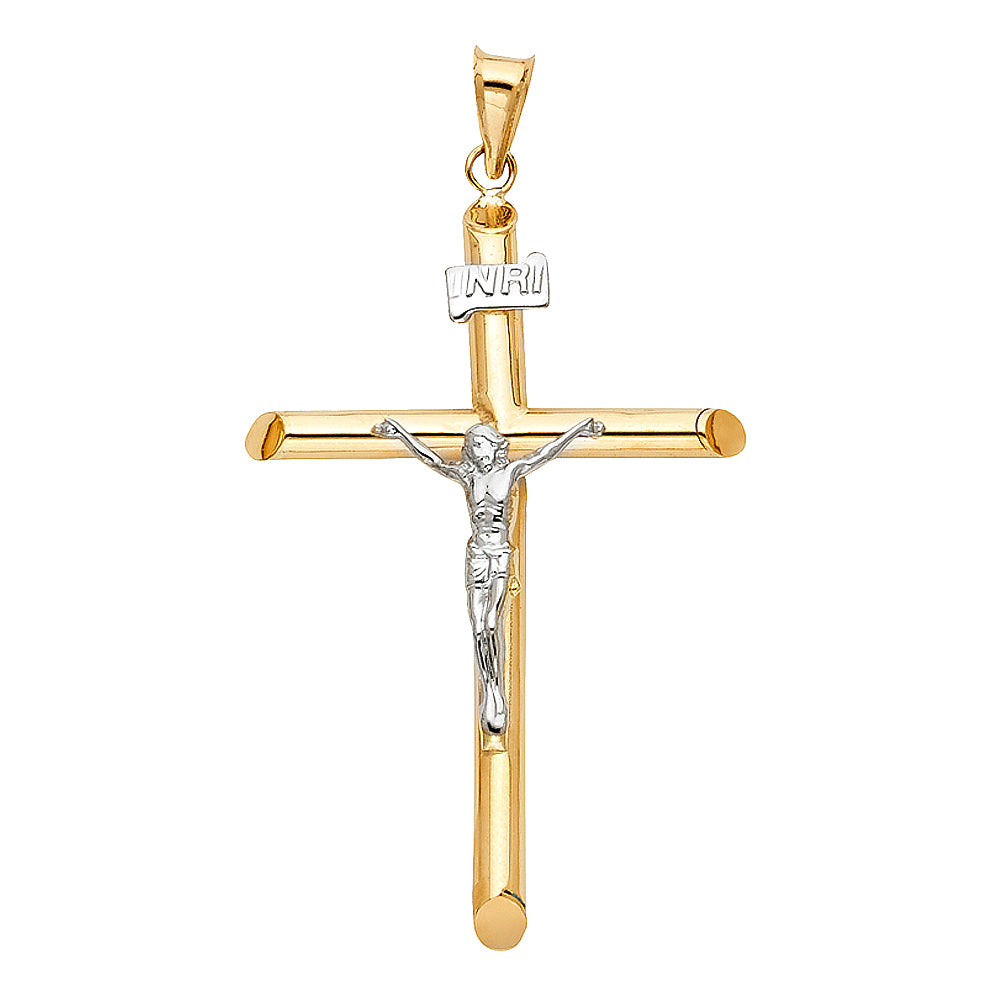 14K Yellow Gold Crucifix Cross Pendant - PT1