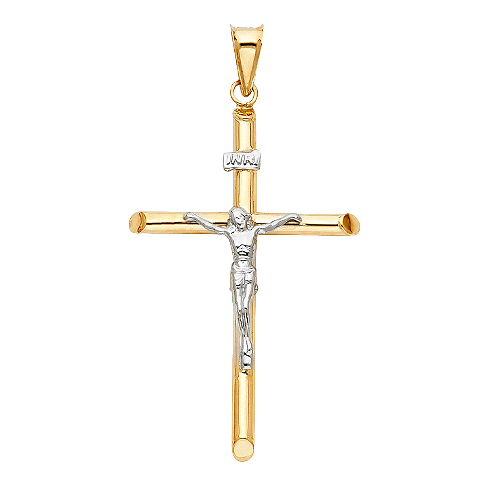14K Yellow Gold Crucifix Cross Pendant - PT2