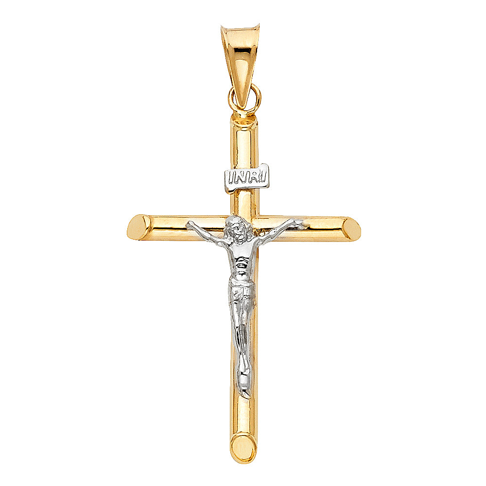 14K Yellow Gold Crucifix Cross Pendant - PT3