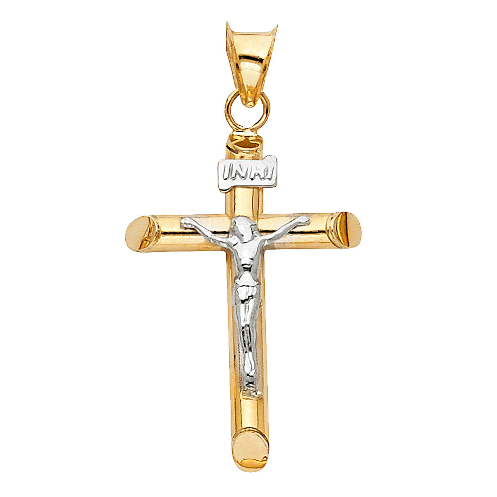 14K Yellow Gold Crucifix Cross Pendant - PT4
