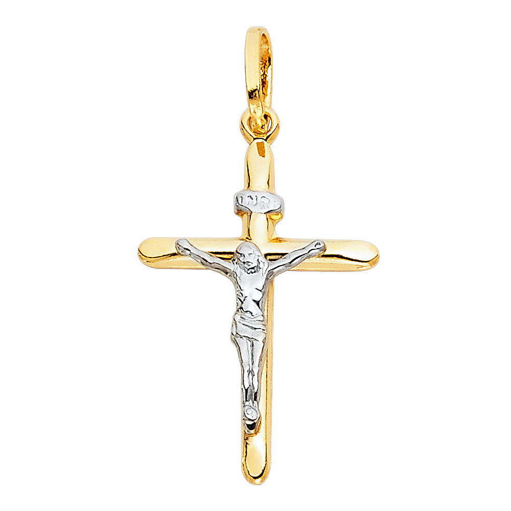 14K Yellow Gold Crucifix Cross Pendant - PT7