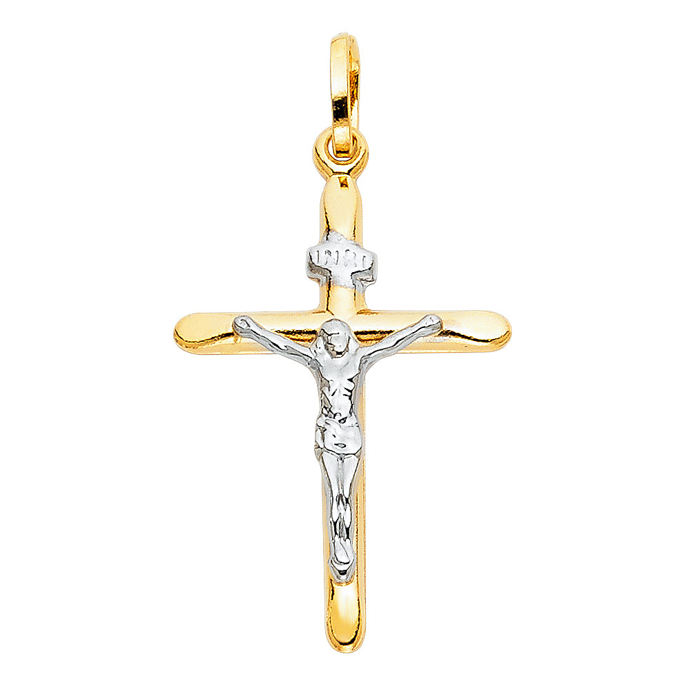 14K Yellow Gold Crucifix Cross Pendant - PT8