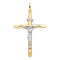 14K Yellow Gold Crucifix Cross Pendant - PT10