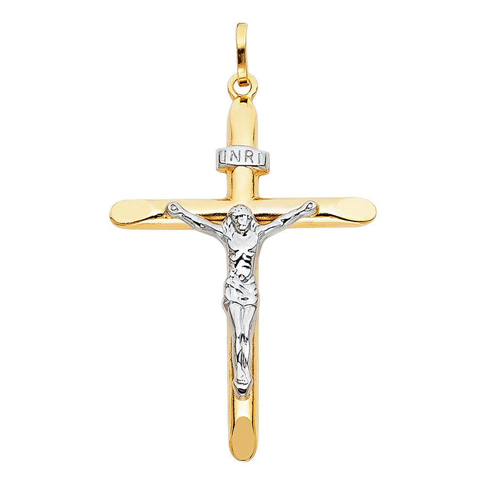 14K Yellow Gold Crucifix Cross Pendant - PT10