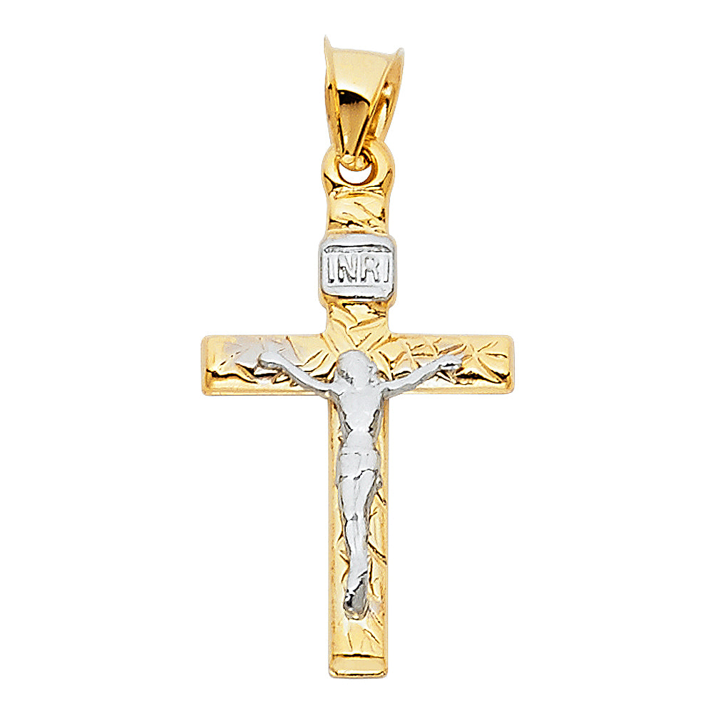 14K Yellow Gold Crucifix Cross Pendant - PT11