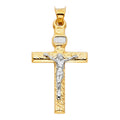 14K Yellow Gold Crucifix Cross Pendant - PT12