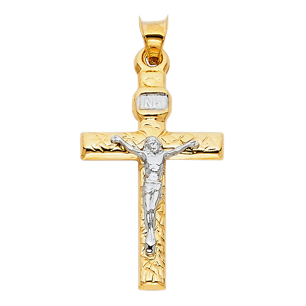 14K Yellow Gold Crucifix Cross Pendant - PT12