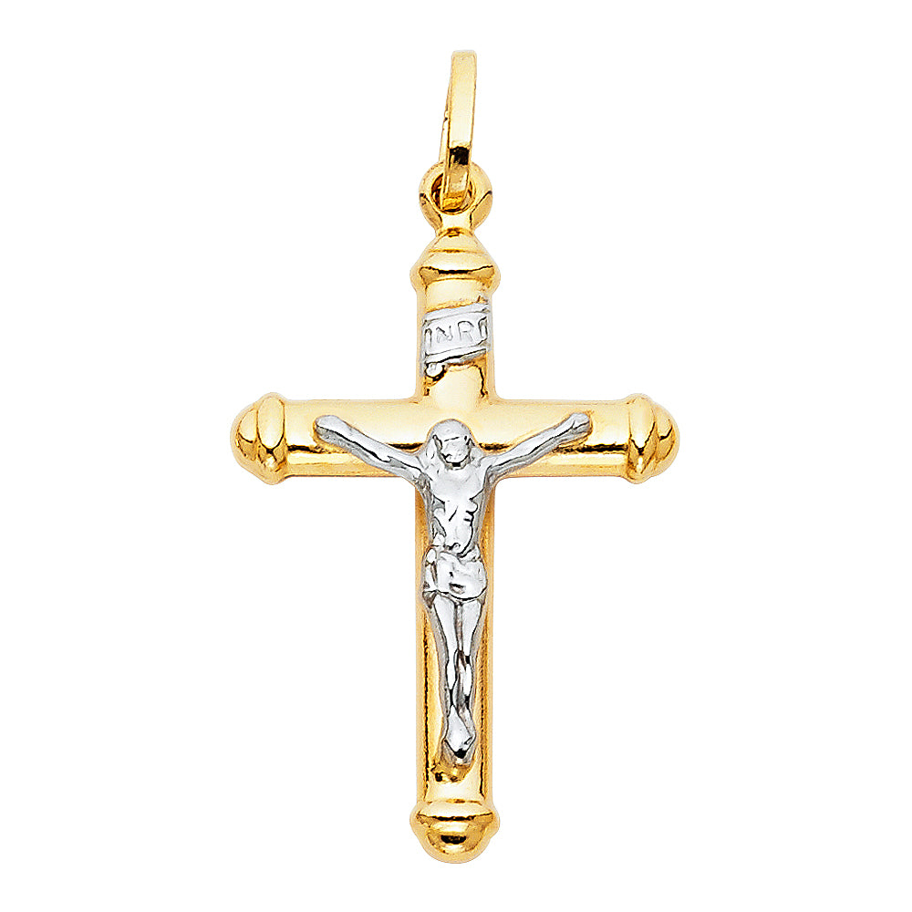 14K Yellow Gold Crucifix Cross Pendant - PT31