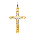 14K Yellow Gold Crucifix Cross Pendant - PT32