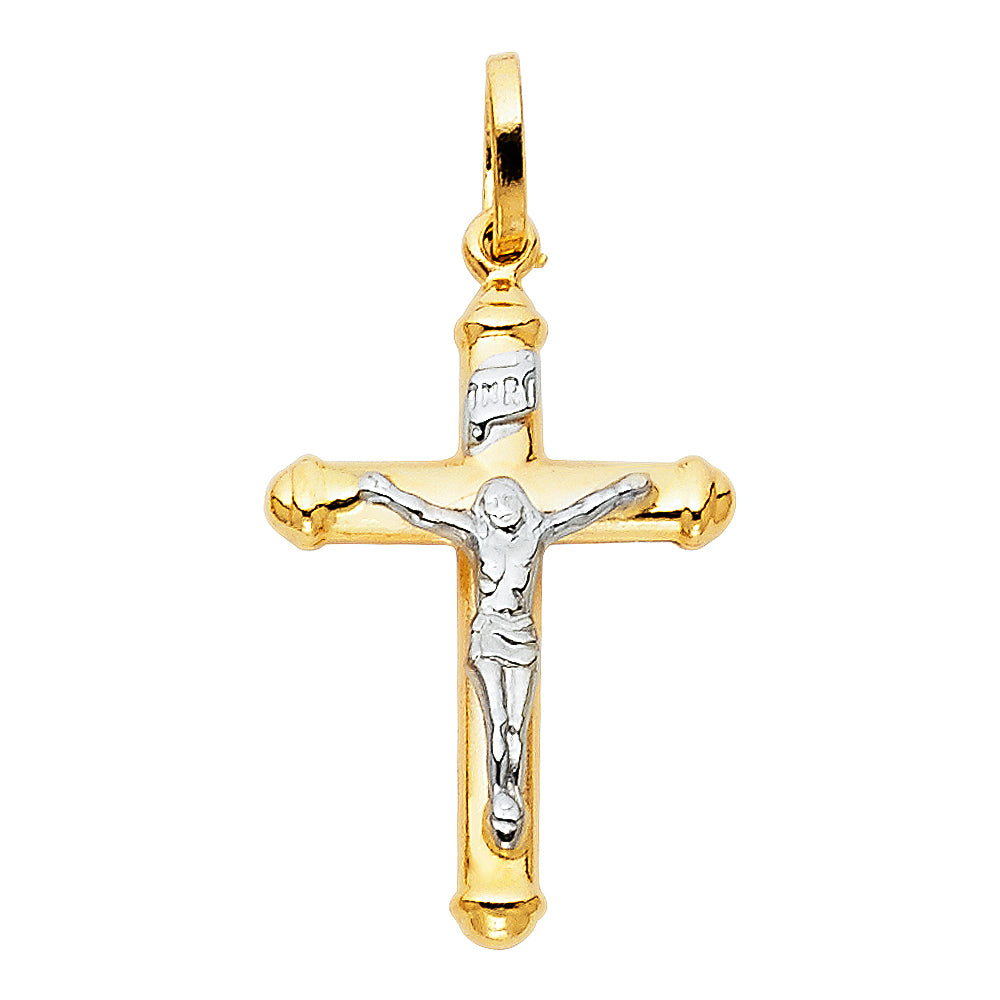 14K Yellow Gold Crucifix Cross Pendant - PT32