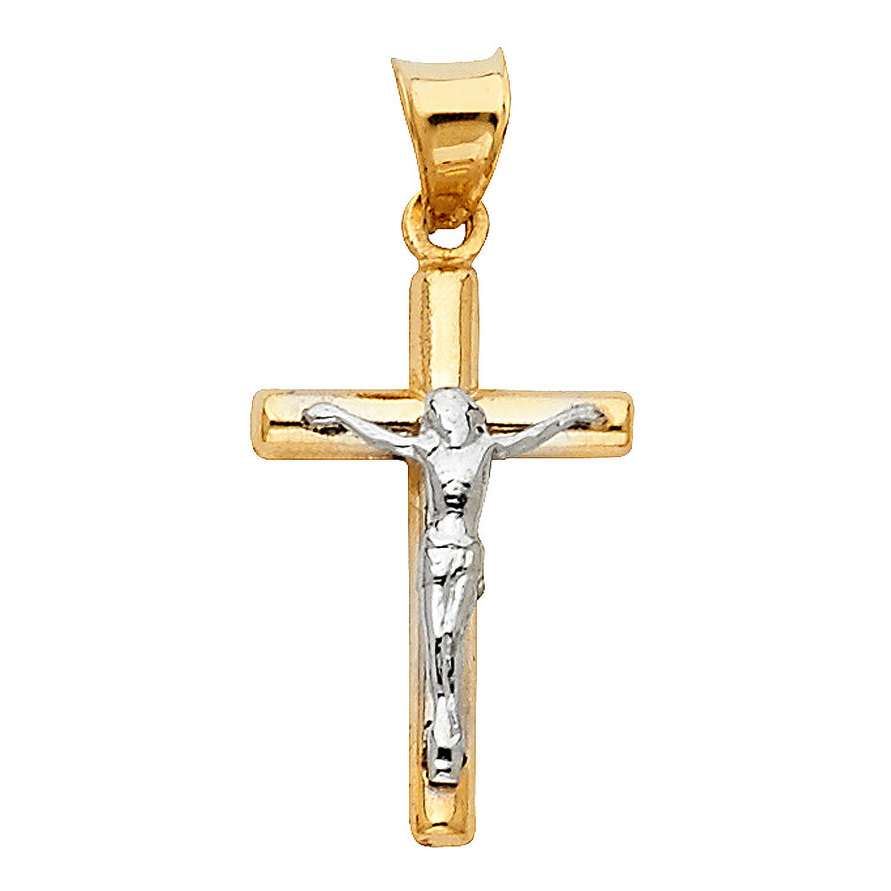 14K Yellow Gold Crucifix Cross Pendant - PT49