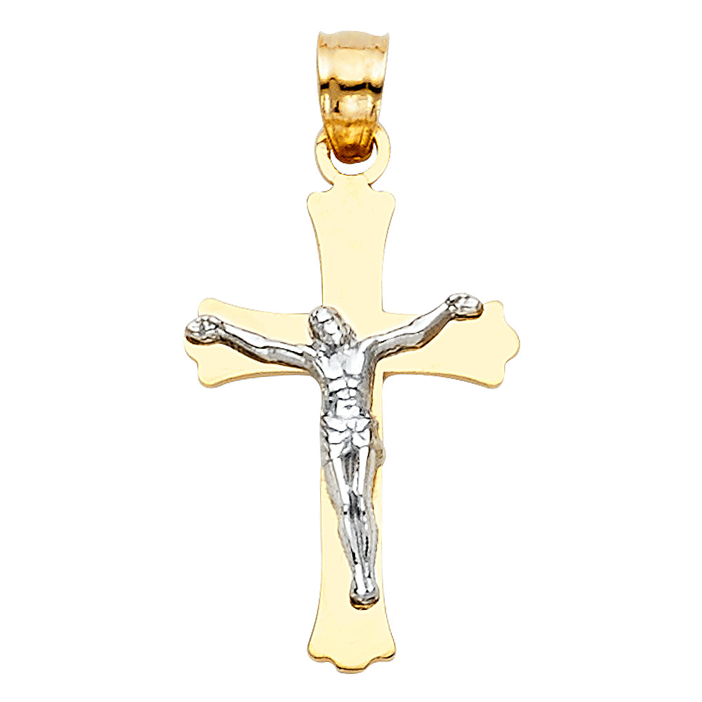 14K Yellow Gold Crucifix Cross Pendant - PT52