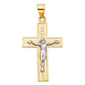 14K Yellow Gold Crucifix Cross Pendant - PT58