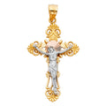 14K Yellow Gold Crucifix Cross Pendant - PT62