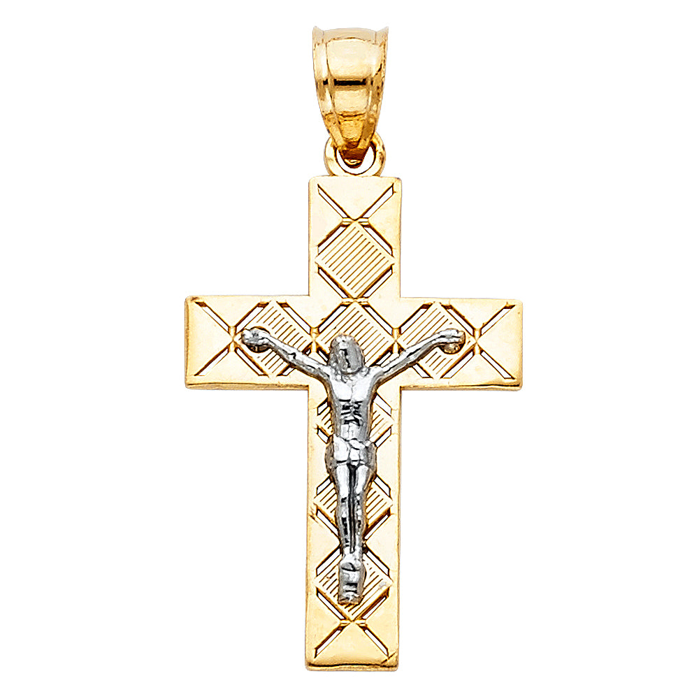 14K Yellow Gold Crucifix Cross Pendant - PT69