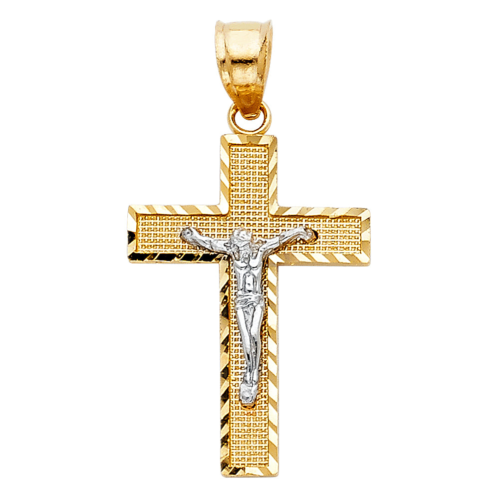 14K Yellow Gold Crucifix Cross Pendant - PT70