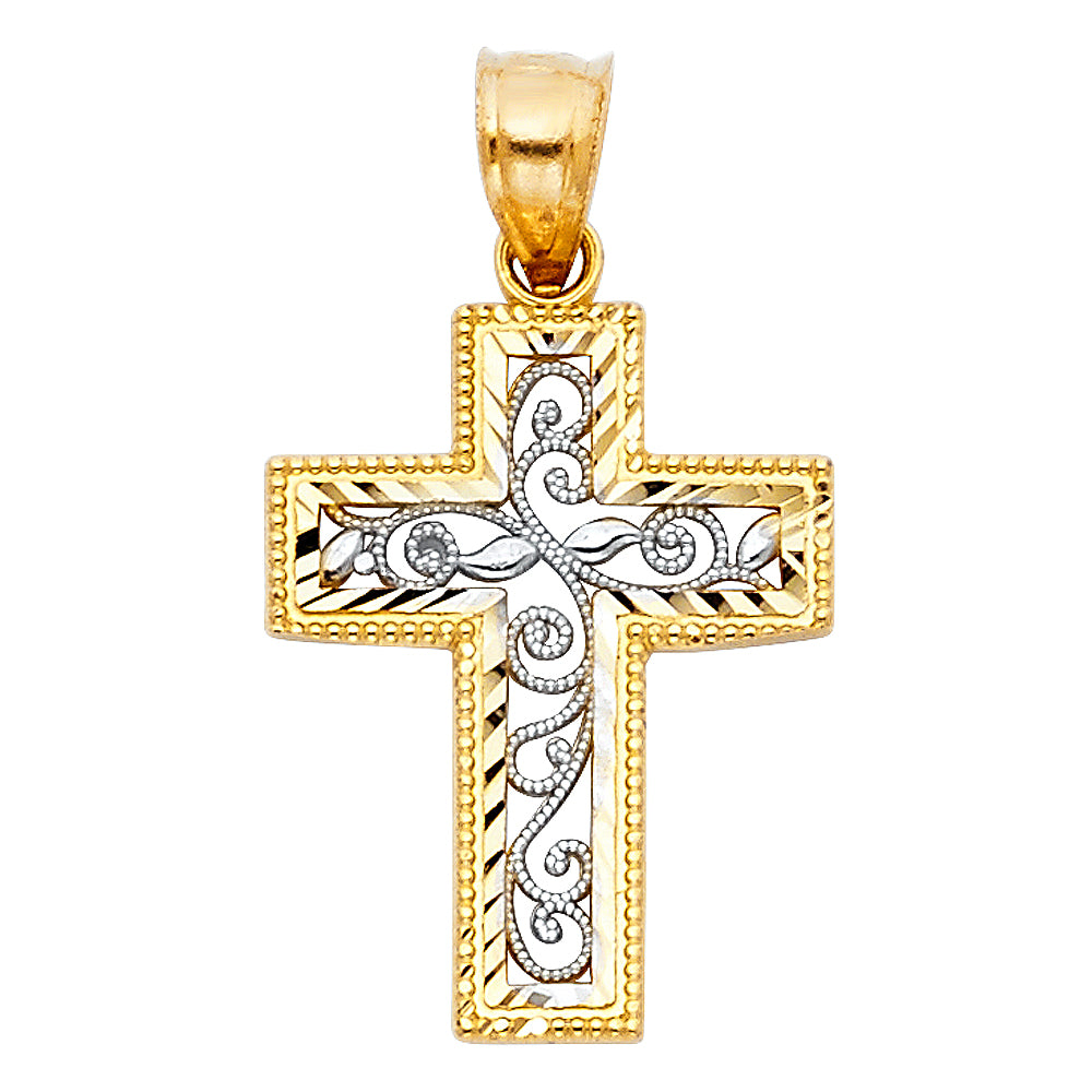 14K Yellow Gold Cross Pendant - PT117