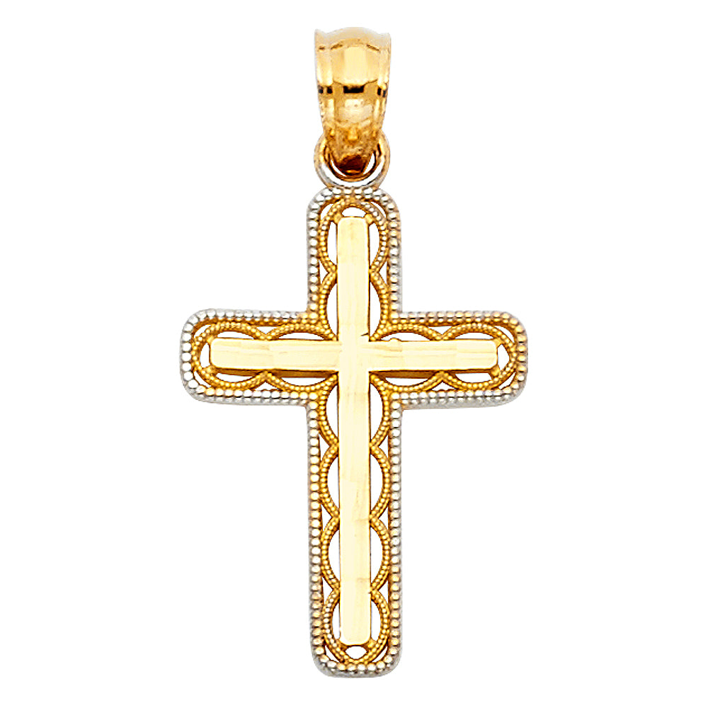 14K Yellow Gold Cross Pendant - PT119