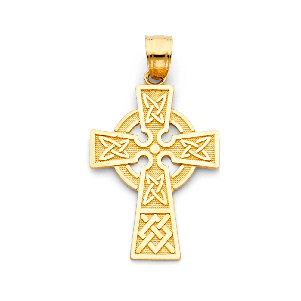 14K Yellow Gold Cross Pendant - PT122