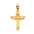 14K Yellow Gold Cross Pendant - PT123