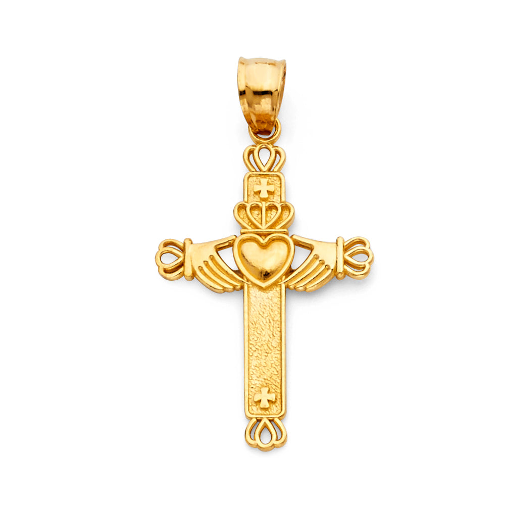 14K Yellow Gold Cross Pendant - PT123