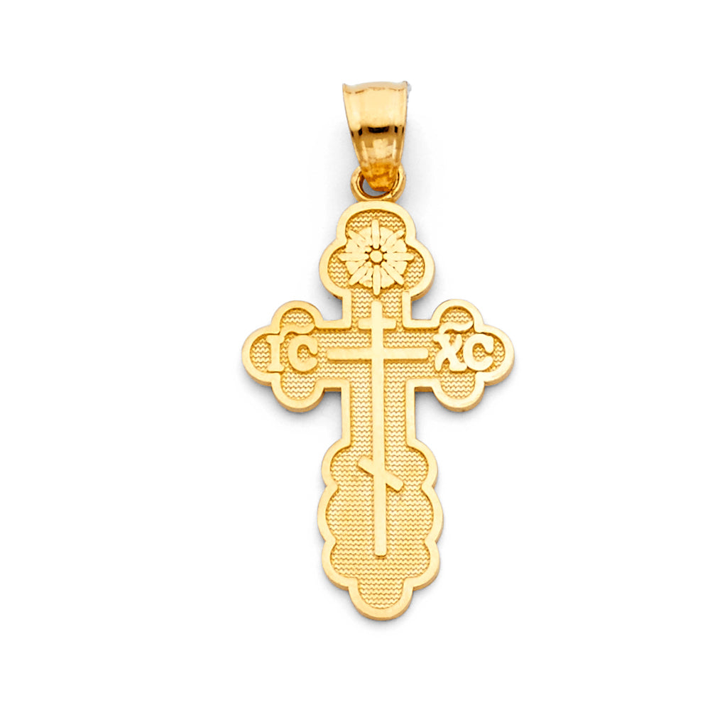 14K Yellow Gold Cross Pendant - PT124