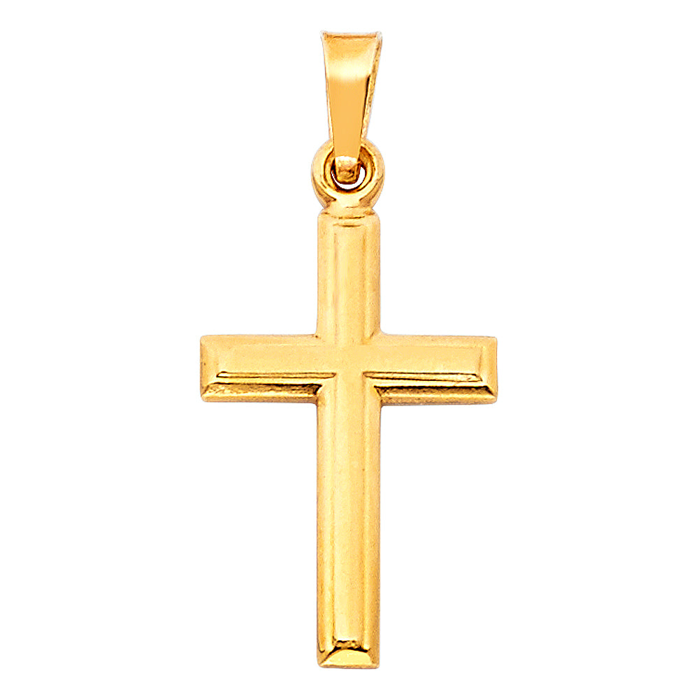 14K Yellow Gold Cross Pendant - PT126