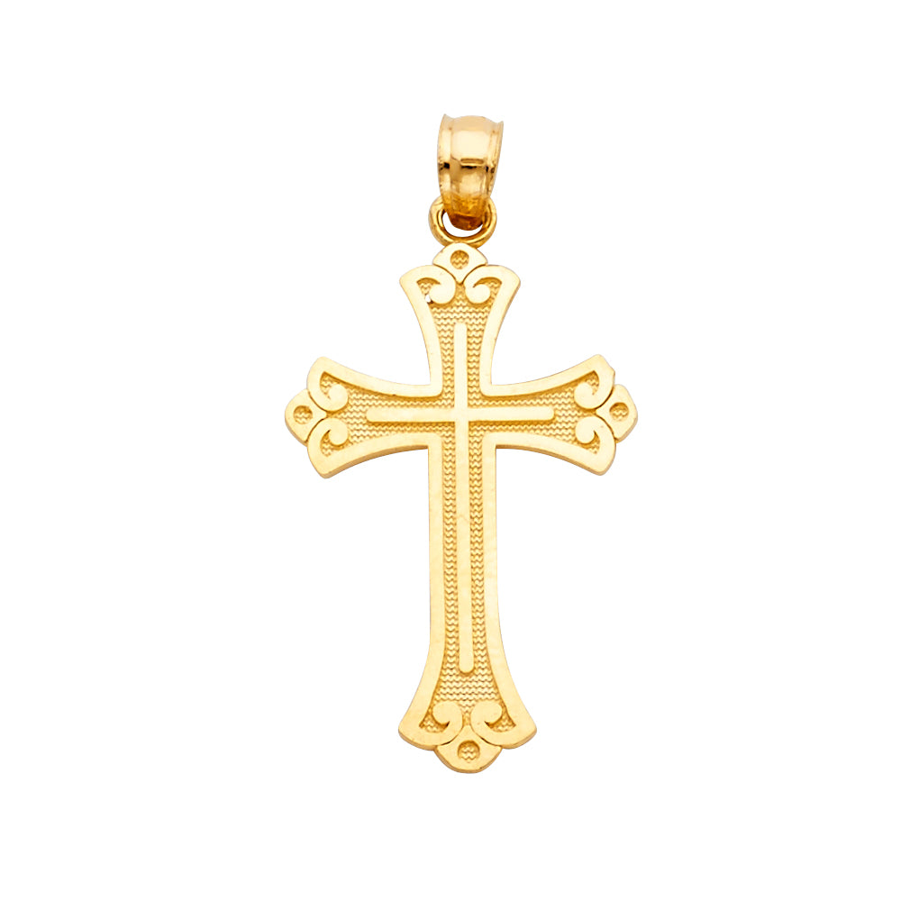14K Yellow Gold Cross Pendant - PT128