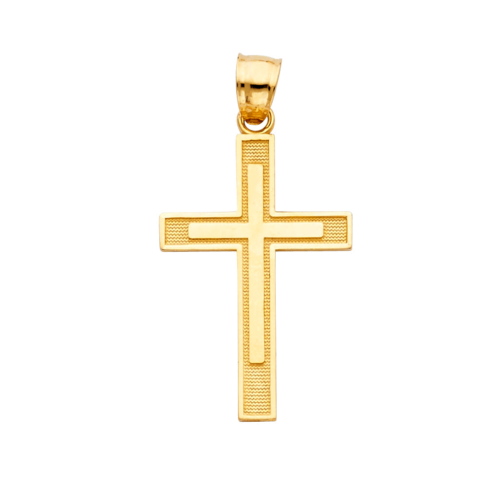14K Yellow Gold Cross Pendant - PT129