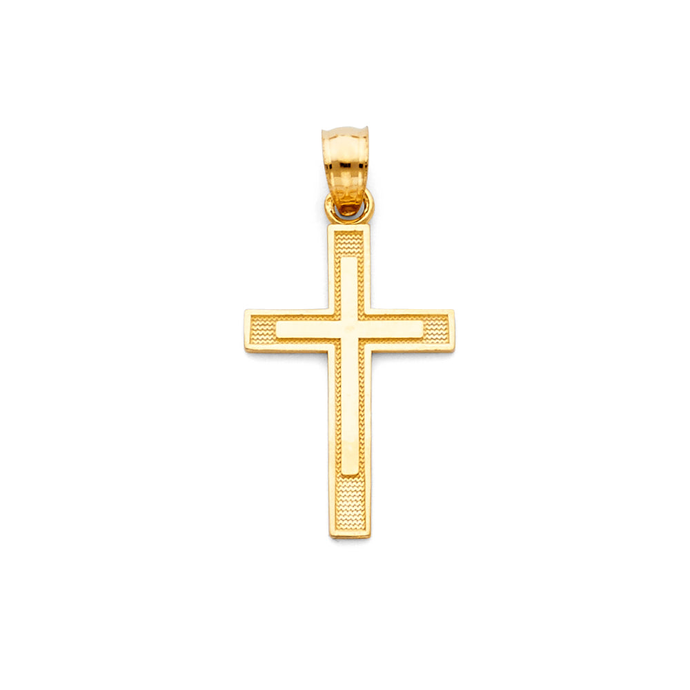 14K Yellow Gold Cross Pendant - PT136