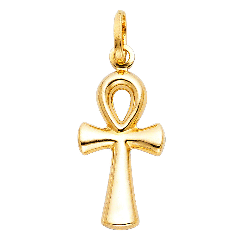 14K Yellow Gold Cross Pendant - PT137