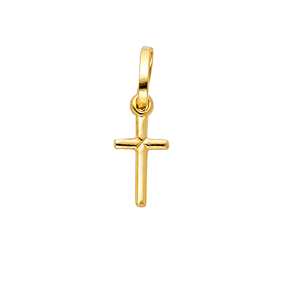14K Yellow Gold Cross Pendant - PT143