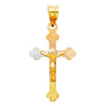 14K Yellow Gold Crucifix Cross Pendant - PT353
