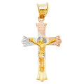 14K Yellow Gold Crucifix Cross Pendant - PT356