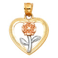14K Yellow Gold Flower & 15 Años Pendant - PT394