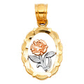 14K Yellow Gold Flower & 15 Años Pendant - PT400