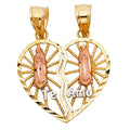 14K Yellow Gold Mom, Family, Baby & Heart Pendant - PT403