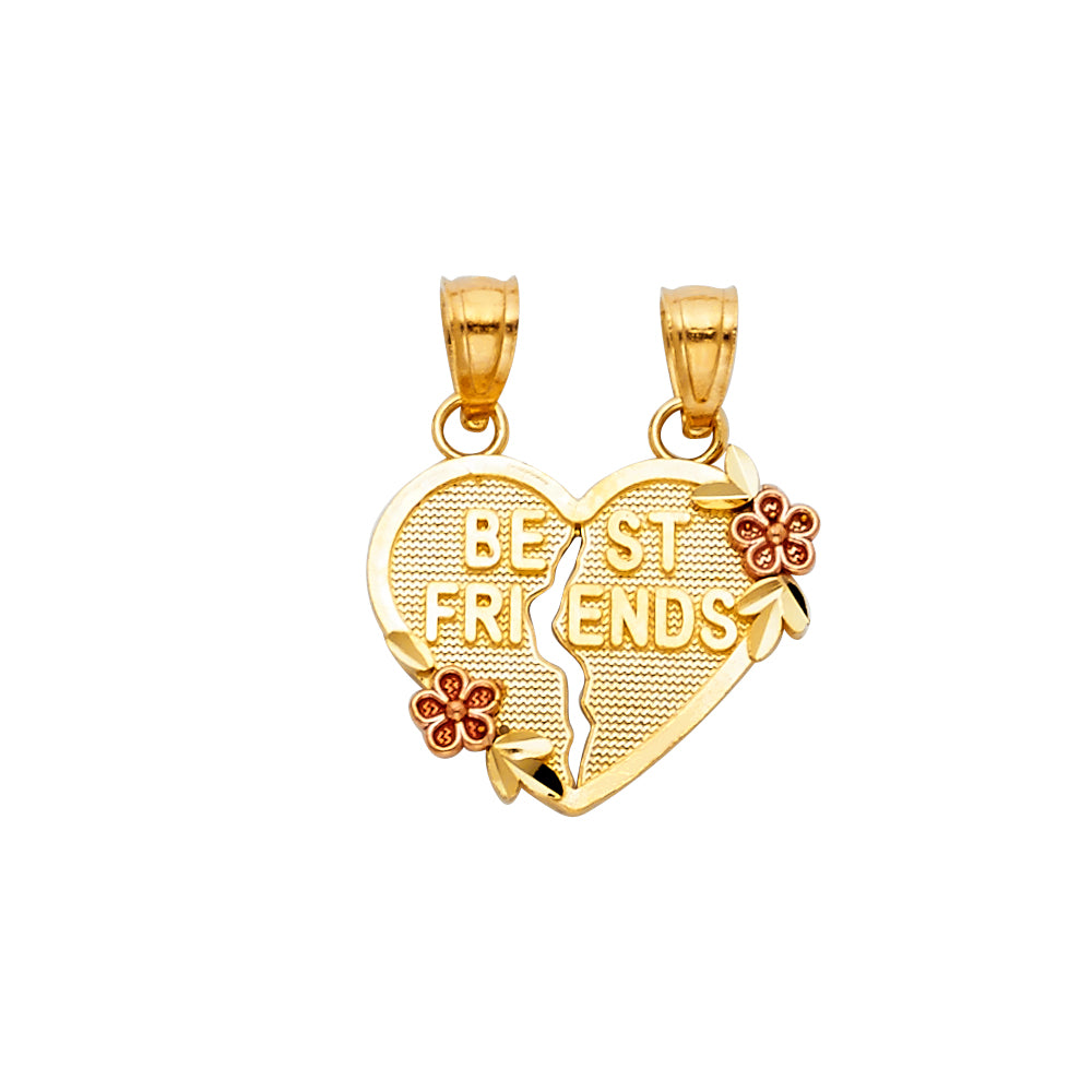 14K Yellow Gold Mom, Family, Baby & Heart Pendant - PT413