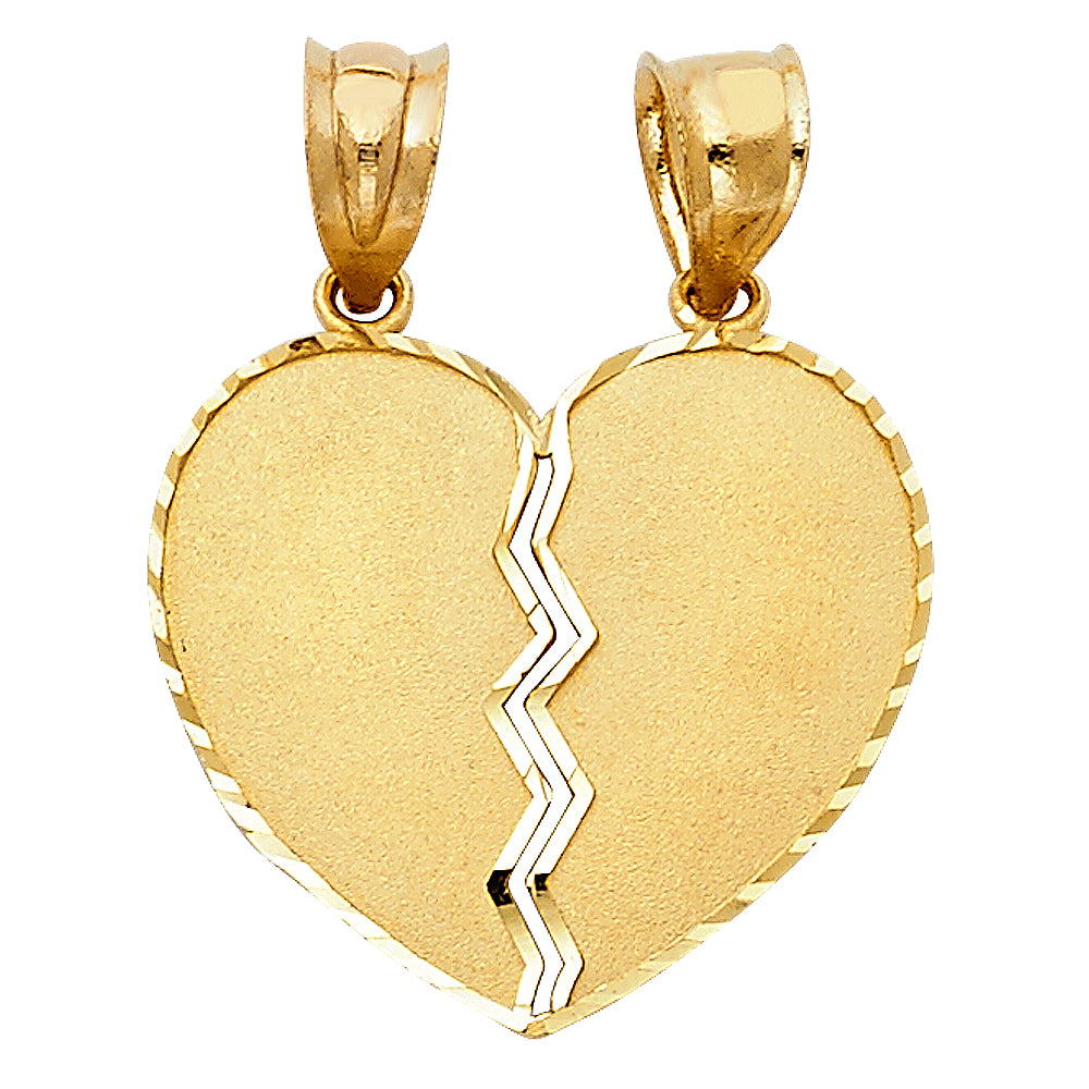 14K Yellow Gold Mom, Family, Baby & Heart Pendant - PT414